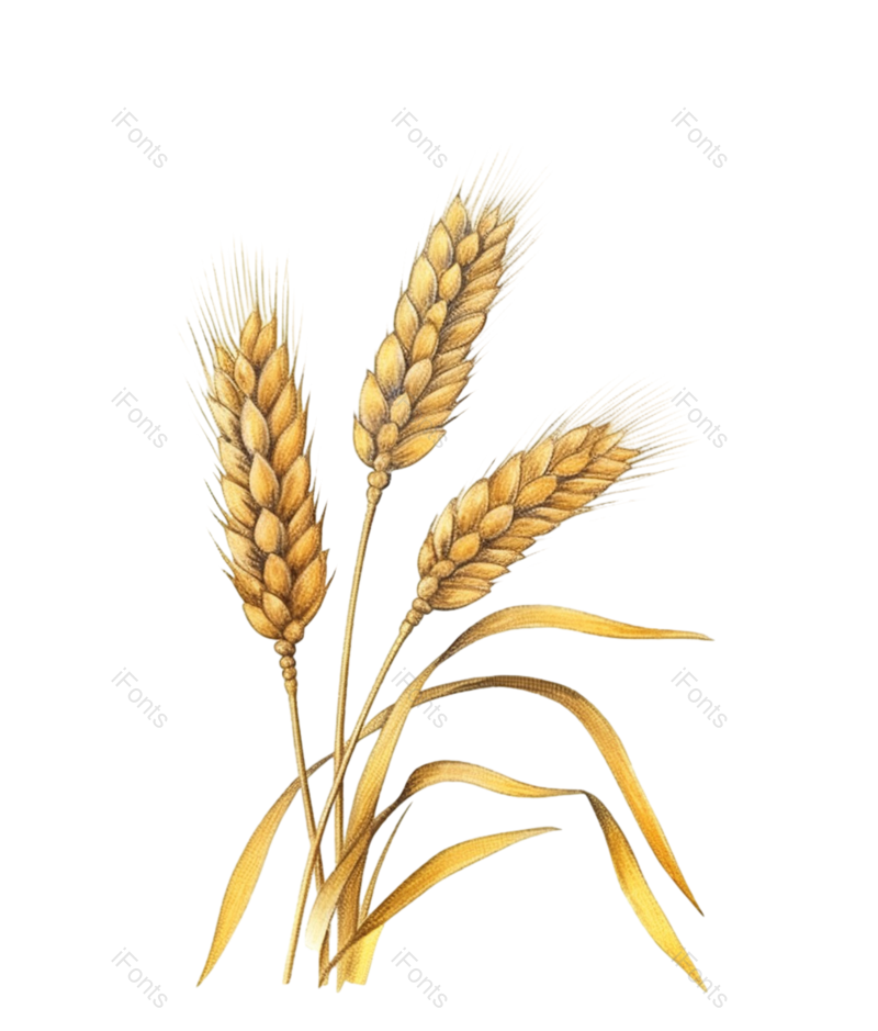 芒种图片,插画元素,麦穗PNG,手绘元素免抠素材